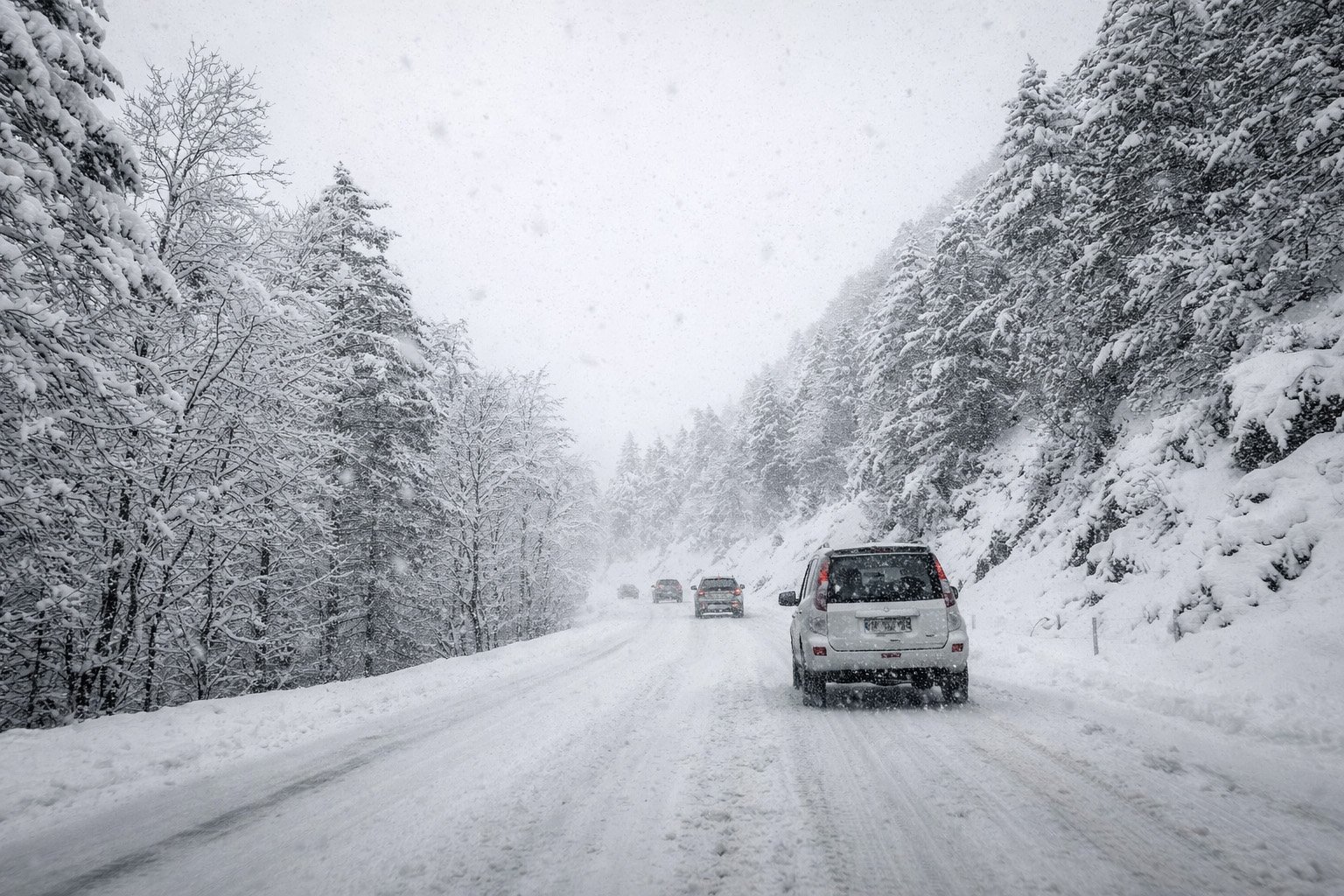 Route D915 enneigée vers Pralognan-la-Vanoise